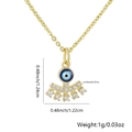 Detailed size specifications for gold evil eye pendant showing 1.24cm height and 1g weight - Style A / Pendant Only (No Chain)
