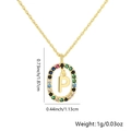 Collana con ciondolo lettera P placcata oro con zirconi colorati da donna - Lettera P / Oro