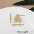 Ciondolo lettera A dorata con zirconi, dimensioni 1,98 cm di altezza e 1,85 cm di larghezza - Oro A