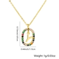 Collana con ciondolo lettera Y placcata oro con zirconi colorati su cornice ovale - Lettera Y / Oro