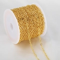 Dettaglio catena in rame dorato a forma di O su rocchetto per creazione gioielli - SF245 (2mm) / Colore Oro 24K (Catena a O)