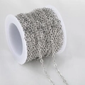 Dettaglio catena a O argento su bobina per creazione di gioielli fai da te - SF245 (2mm) / Colore Platino (Catena a O)