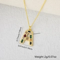 Gold letter A pendant necklace with colorful zircon stones and delicate O-chain - Gold A / Pendant Only (Without Chain)