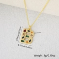 Letter B necklace pendant in gold with colorful zircon stones and size dimensions - Gold B / Pendant Only (Without Chain)