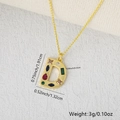 Golden pendant necklace with letter D featuring colorful cubic zirconia micro-inlay stones - Gold D / Pendant Only (Without Chain)