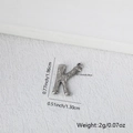Ciondolo lettera K in acciaio inossidabile stile vintage con trama in legno per DIY - Argento K