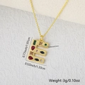 Letter E pendant with colorful multi-shape zircons in a gold-plated setting - Gold E / Pendant Only (Without Chain)