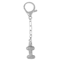 Porte-clés lettre I en argent avec zircons étincelants et fermoir mousqueton pratique - Lettre I Argent Porte-clés