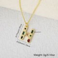 Gold letter H pendant necklace with colorful cubic zirconia stones and size dimension - Gold H / Pendant Only (Without Chain)