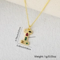 Gold letter I pendant with colorful zircon stones and dimensions 2.01cm by 0.98cm - Gold I / Pendant Only (Without Chain)