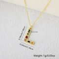Colorful zircon letter L pendant with dimensions and weight 1g in gold finish - Gold L / Pendant Only (Without Chain)