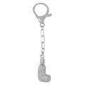 Porte-clés lettre L en argent avec strass en zircon étincelants et fermoir mousqueton - Lettre L Argent Porte-clés