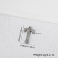 Ciondolo a lettera T in acciaio inossidabile argento con trama vintage e misure - Argento T