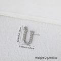 Pendente lettera U in acciaio inossidabile argento con finitura texture martellata - Argento U
