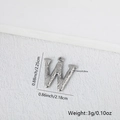 Pendente lettera W in acciaio inossidabile con trama effetto legno e anello superiore - Argento W