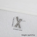 Ciondolo lettera X in acciaio inossidabile argento con finitura superficiale a corteccia - Argento X