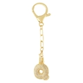 Porte-clés doré avec un pendentif lettre Q serti de zircons brillants et élégants - Lettre Q Or Porte-clés