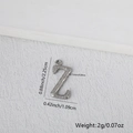Ciondolo lettera Z in acciaio inossidabile argento con trama a corteccia e misure - Argento Z