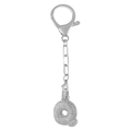 Porte-clés lettre Q en argent avec micro-pavé de zircons pour sacs à main - Lettre Q Argent Porte-clés