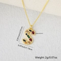 Golden letter S pendant necklace featuring colorful zircon stones on a fine cross chain - Gold S / Pendant Only (Without Chain)