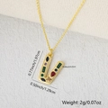 Gold letter V pendant necklace with colorful zircon stones and delicate cable chain - Gold V / Pendant Only (Without Chain)