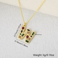 Golden letter W pendant necklace with colorful cubic zirconia and bohemian gold chain - Gold W / Pendant Only (Without Chain)