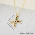 Gold letter X pendant necklace with colorful cubic zirconia stones and chain dimensions - Gold X / Pendant Only (Without Chain)