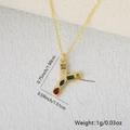 Gold letter Y pendant necklace featuring colorful cubic zirconia stones and a slim chain - Gold Y / Pendant Only (Without Chain)