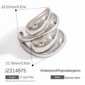 Gepolijste zilveren roestvrijstalen ring met golfvorm, waterdicht en hypoallergeen - 3D Golf Gestaapelde Stijl (JZ21487S)