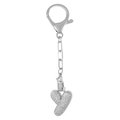 Porte-clés argenté avec pendentif cœur style ballon 3D et cristaux transparents - Lettre Y Argent Porte-clés