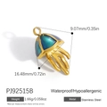 Waterproof gold stainless steel jellyfish pendant with blue-green enamel finish - Gradient Blue Green Jellyfish Style (PJ92515B)