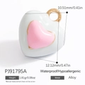 Cute white heart charm with pink center and gold trim for DIY jewelry making - White Heart Style (PJ91795A)