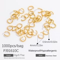 4mm 18K gold-plated stainless steel open jump rings for DIY jewelry making accessories - 4mm Jump Rings (PJ91610C)