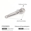 Silver stainless steel microphone charm with detailed size and weight measurements - Silver Microphone Shape Pendant (PJ92880S)