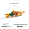Colorful enamel fish pendant in gold stainless steel for DIY jewelry making - Multicolor Enamel Fish Pendant (PJ92886B)