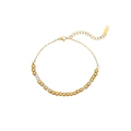 Vue détaillée d'un bracelet en perles dorées avec cristaux et fermoir mousqueton réglable - Style d'épissage de perles d'or (B2161-RP)