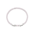 Détail du bracelet tennis en argent avec zircons roses et fermoir à rabat sécurisé - Bracelet Argent Zircon Ovale Rose Clair (B2252)