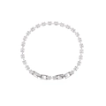 Détail macro du bracelet tennis argenté avec zircons marquise et fermoirs pliants de sécurité - Bracelet Argent Zircon Marquise et Rectangle Clair (B2249)