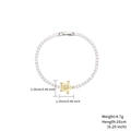 Edelstahl Tennisarmband in Silber mit einem gelben Zirkonia Blumenanhänger für Damen - Gelbe Blumenanhänger-Stil (B2435-ST)
