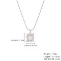 French vintage silver irregular frame pearl necklace with moonstone effect pendant - Silver