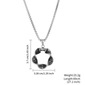 Detailed view of vintage stainless steel pendant with dimensions and box chain length - Irregular Twisted Ring (N2637-ST)