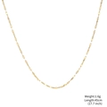 Minimalist 18k gold-plated flat oval link chain necklace 45cm 1.6g on white background - Flat Cross Chain (N2302-GO)