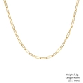 Polished 18k gold-plated paperclip chain necklace with minimalist oval link design - Paperclip Chain (N2307-GO)