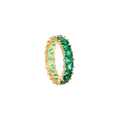 Gold eternity ring featuring triangle-cut emerald green zircons in a claw setting - Green (R895-GO-G)