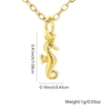 Especificaciones detalladas de tamaño del collar con colgante de caballito de mar dorado - Estilo de Caballito de Mar Dorado (Estilo 1) / Solo Colgante (Sin Cadena)