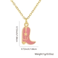 Detail view of pink enamel cowboy boot pendant with star detail and dimension labels - Cowboy Boot Style / Pendant Only (Without Chain)