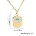 Detailed view of mushroom pendant dimensions with 18K gold plating and enamel finish - Rounded Rectangle Geometric Shape