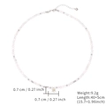 Elegant natural white bead necklace with zircon pendant and adjustable S925 silver chain - White Beaded White Rhinestone Pendant (SN775-GO-W)