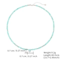 Natural light blue gemstone bead necklace featuring a silver snowflake pendant and clasp - Light Blue-Green Beaded Snowflake Pendant (SN775-GO-B)