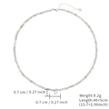 Natural light grey beaded necklace with zircon pendant and heart charm extender chain - Gray Beaded White Rhinestone Pendant (SN775-GO-GY)